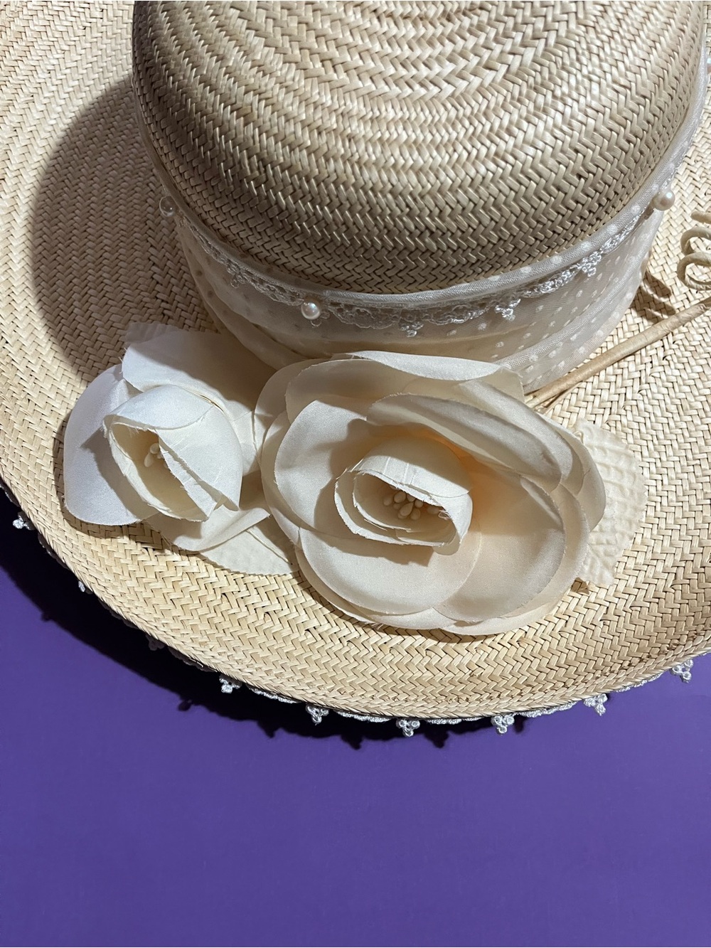 Sonni San Francisco Vintage Women's Straw Sun Hat - Picture 6 of 8